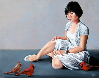 Stolen Moment, with Cardinals by Susanna Pantas